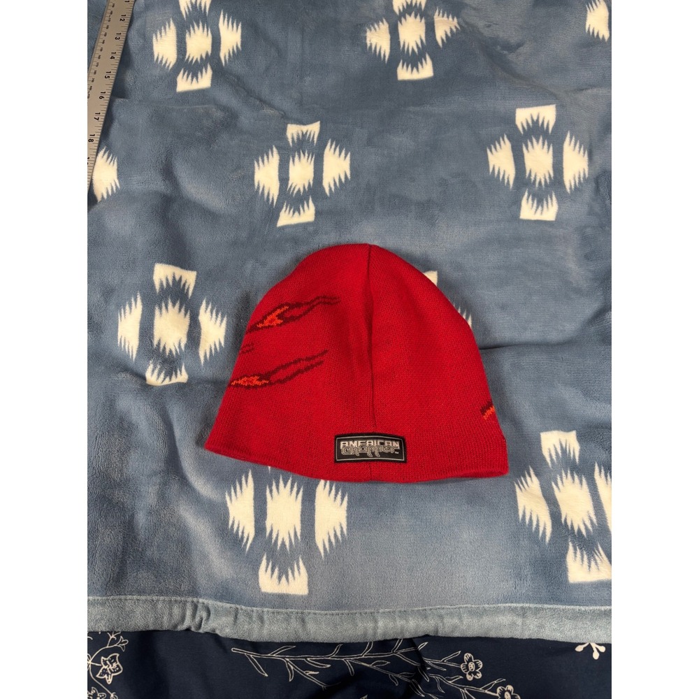 American Chopper HB Sportgear Red Flame Knit Beanie Hat One Size Y2K Biker TV